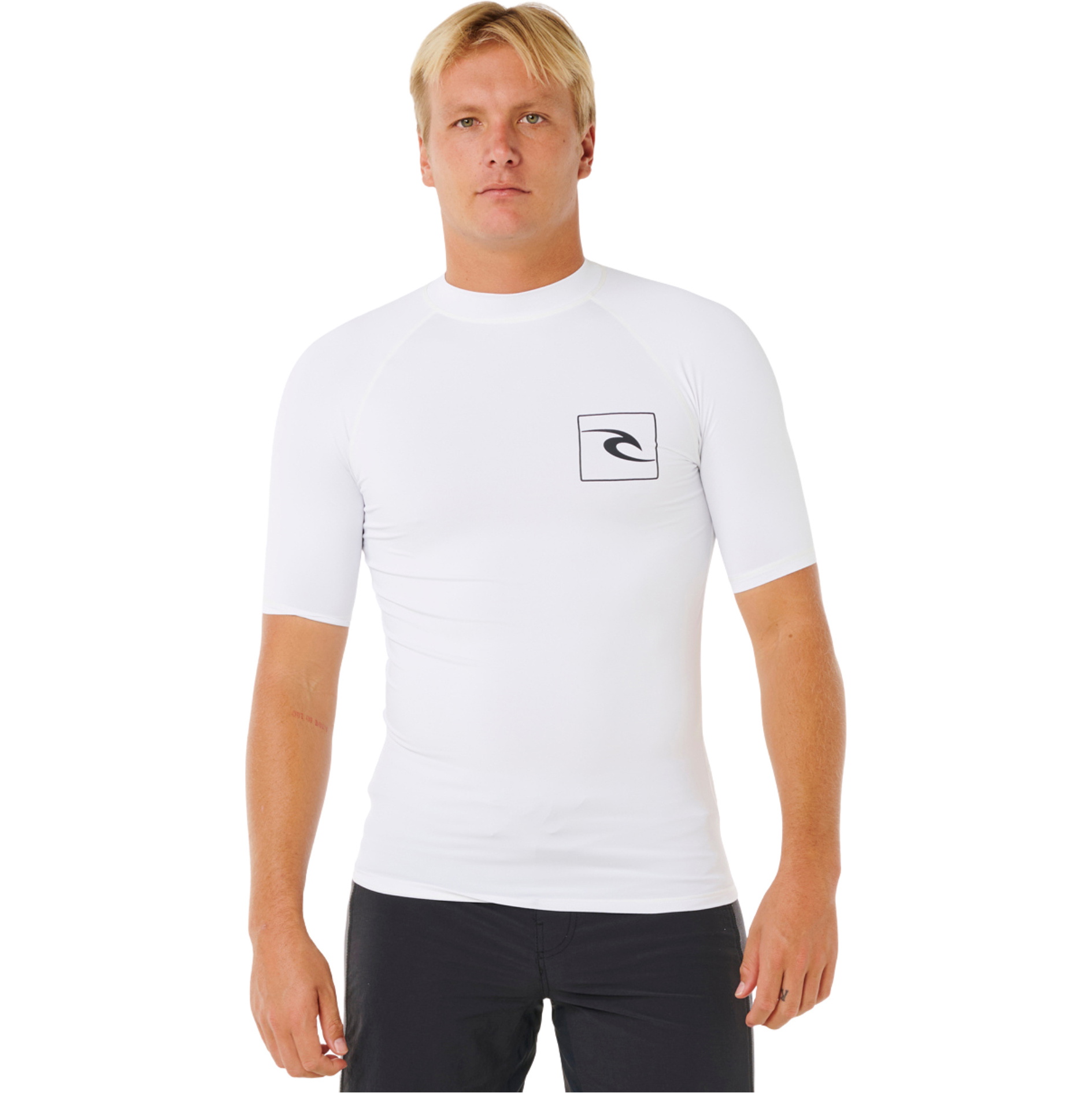 2026 Rip Curl Da Uomo Canotta In Lycra A Maniche Corte Streamline UPF 172MRV - White